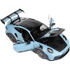 2022 Porsche 911 GT3 RS Weissach Pack Gulf Blue with Carbon Top and Hood Stripes 1/18 Diecast Model Car by Norev - 2 of 4