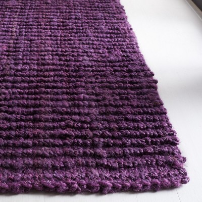 Purple Hand-Knotted Wool Runner Rug, 2'6" x 6'
