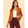 INSPIRE CHIC Women's Open Front Office Long Sleeve Lightweight Printed Floral Crop Suit Blazer - 3 of 4