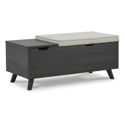 Signature Design by Ashley Casual Yarlow Storage Bench, Linen/Gray