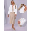 INSPIRE CHIC Women's Faux Fur Cropped Snap Button Winter Wedding Fluffy Coat - 2 of 4