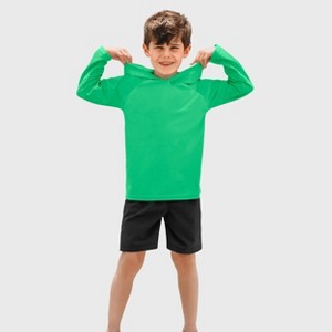 City Threads Swim UPF 50+ Hooded Long Sleeve Rashguard Tee for Boys and Girls - USA-Made - 1 of 4