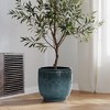 LuxenHome 12-Inch Ceramic Plant Pot Indoor Outdoor Decorative Planter with Drainage Hole and Plug Modern Glazed Round Flower Pot Planter Gray - 3 of 4