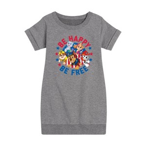 Girls' - Paw Patrol - Americana Graphic Short Sleeve Fleece Dress - 1 of 4