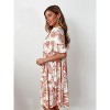 Midi Dress for Women Summer Flutter Bell Sleeves Front Button Drawstring V Neck Flowy Sundress Flounce Midi Tiered Boho Dress Babydoll Dress - 3 of 4