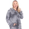 Women's Plus Size Hoodie Tie Dye Sweatshirt Dress - White Mark - 2 of 3