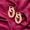 Slickblue Women's Oval Wrap Hoop Earrings, Faux Leather Detail, Drop Earrings, Vintage Chic, Pink, 2" Length - 3 of 3