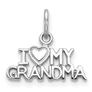 Black Bow Jewelry 14k White Gold I Love My Grandma Charm or Pendant, 15mm - 1 of 4