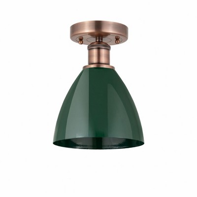 Plymouth Dome - 1 Light Semi-Flush Mount In Industrial Style-11.25 Inches Tall and 7.5 Inches Wide