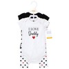 Hudson Baby Infant Girl Cotton Bodysuit and Pant Set, Girl Daddy Red Black - 2 of 4