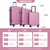 SEVOBAL Luggage 3 Piece ABS Lightweight Set with Spinner Wheels, TSA Lock, Hardshell Suitcase for Carry On, Check In in Travel, Pink, 30"*20"*11.5" - 3 of 4