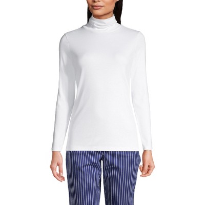 Lands' End Women's Supima Cotton Fitted Long Sleeve Turtleneck