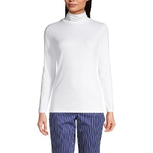 Lands' End Women's Supima Cotton Fitted Long Sleeve Turtleneck - 1 of 4