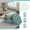 Kumasinova Velvet Diamond Tufted Storage Ottoman,34" Foot Stool with Hidden Compartment,Multifunctional Coffee Table Ottomans for Living Room&Bedroom - 3 of 4