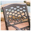Sarasota Set of 2 Cast Aluminum Patio Chair - Hammered Bronze - Christopher Knight Home: Outdoor Furniture, Weather-Resistant - 3 of 4