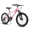 VisioGear Bicycles, 20 Inch Children's Bicycle, 7 - Speed Bicycle with Mountain Tire for Boys and Girls Kids Bike, Pink, 55.9"*32.2"*21.2" - 2 of 4