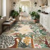 Washable Jungle Animal Print Living Room Rugs, Ultra Thin Soft Forest Bedroom Carpet, Botanical Print Dining Room Floor Cover - 3 of 4