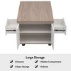 Lift Top Coffee Table With 3 Drawers Lockable Universal Wheels Hidden Storage Compartment For Small Space - 4 of 4