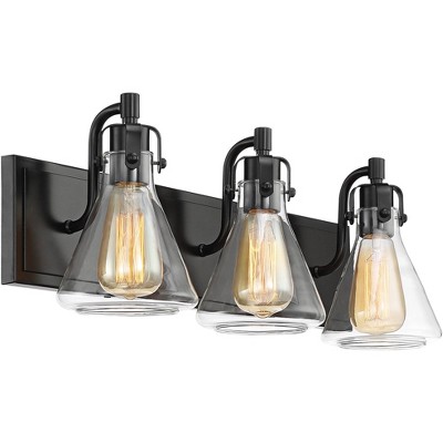 Erlenmeyer Flask Inspired Bronze Vanity Light with Clear Beaker Glass Shades