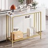 Console Table, Entryway Table with Glass Shelf and Metal Frame, Narrow Sofa Table Narrow Long Behind Couch Table - 2 of 4
