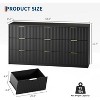 Modern Fluted 8/9-Drawer Dresser, Dresser for Bedroom Chest of Drawers, Storage Organizer for Living Room Hallway Entryway, Wood Color/Black/White - 3 of 4