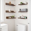FurnitureR Floating Shelves Set of 6, 15.75 Inch Wide Shelves for Decor Storage, Wall Mounted Wooden Shelves for Living Room, Brown - 2 of 4