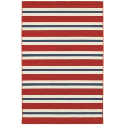 Oriental Weavers Meridian 5701R Red/ Blue Indoor/Outdoor Area Rug - 7'10" x 10'10"