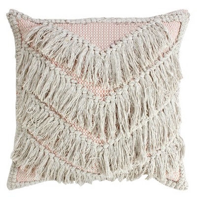 22"x22" Oversize Great Reef Square Throw Pillow Coral - SAATVIK