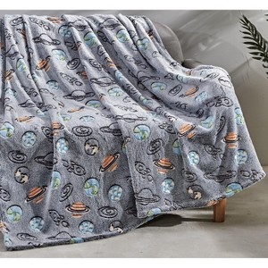 Noble House Glow In The Dark Super Fun & Cozy Microplush Throw Blanket Makes A Great Gift 50" x 60" - 1 of 3