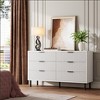Modern Fluted 3/5/6 Drawer Dresser with Metal Legs, Wood Chest of Drawers Storage Cabinet, Nightstand Organizer for Bedroom, Entryway, Hallway - 3 of 4