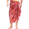 LA LEELA Men's Sarong Beach Cover Up Swim Wrap One Size Berry Sun Floral - 3 of 3