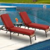 Aoodor 72 x 21 x 3 Inches Patio Chaise Lounger Cushions, Olefin Fabric Slipcovers with Sponge Foam, Set of 2 - 2 of 4