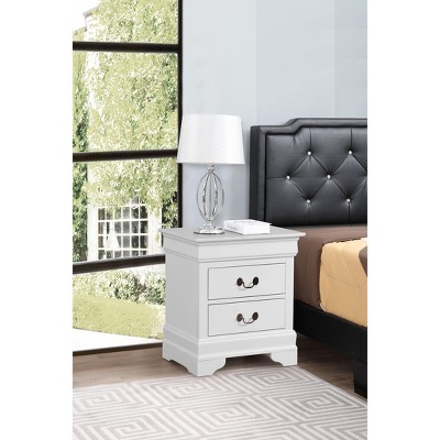 NicBex Classic Nightstand with 2 Drawers End table with Metal Handles Modern Bedside Table for Living Room, Bedroom, Study