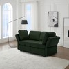 LOVMOR Contemporary Modern Upholstered Fabric Sofa with Storage Seats and Ottomans, 2 Seater Sofa Fabric Couch with Adjustable Arms and Backs - 2 of 4