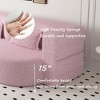 Kumasinova Modern Teddy Fabric Foam-Filled Floor Sofa with 2 Pillows, Convertible Sleeper Sofa Bed, 15" Full Size Folding Mattress for Living Room - 2 of 4