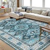Washable Boho Rug Ultra-Thin Distressed Vintage Rug Low-Pile Floor Carpet Stain Resistant Rugs for Living Room Bedroom Dining Room Office - 3 of 4