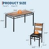 Dining Table Set for 2/4 with Upholstered Chairs & Corner Protectors, Small Space Kitchen Table, Rustic Gray/Brown - 3 of 4