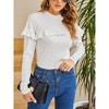 Womens Ruffle Sleeve Tops Long Sleeve Dressy Casual Crewneck Tunic Sweatshirts - 4 of 4