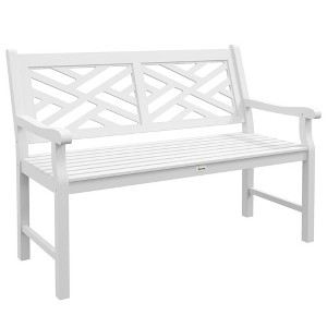 Outsunny 43.25" Outdoor Garden Bench, Wooden Bench, Poplar Slatted Frame Furniture for Patio, Park, Porch, Lawn, Yard, Deck - 1 of 4