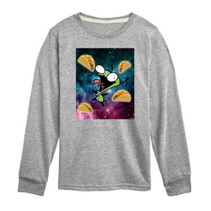 Boys' - Invader ZIM - ZIM Loves Tacos Long Sleeve Graphic T-Shirt - 1 of 4