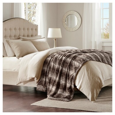 Chocolate Faux Fur Reversible Oversized Throw Blanket