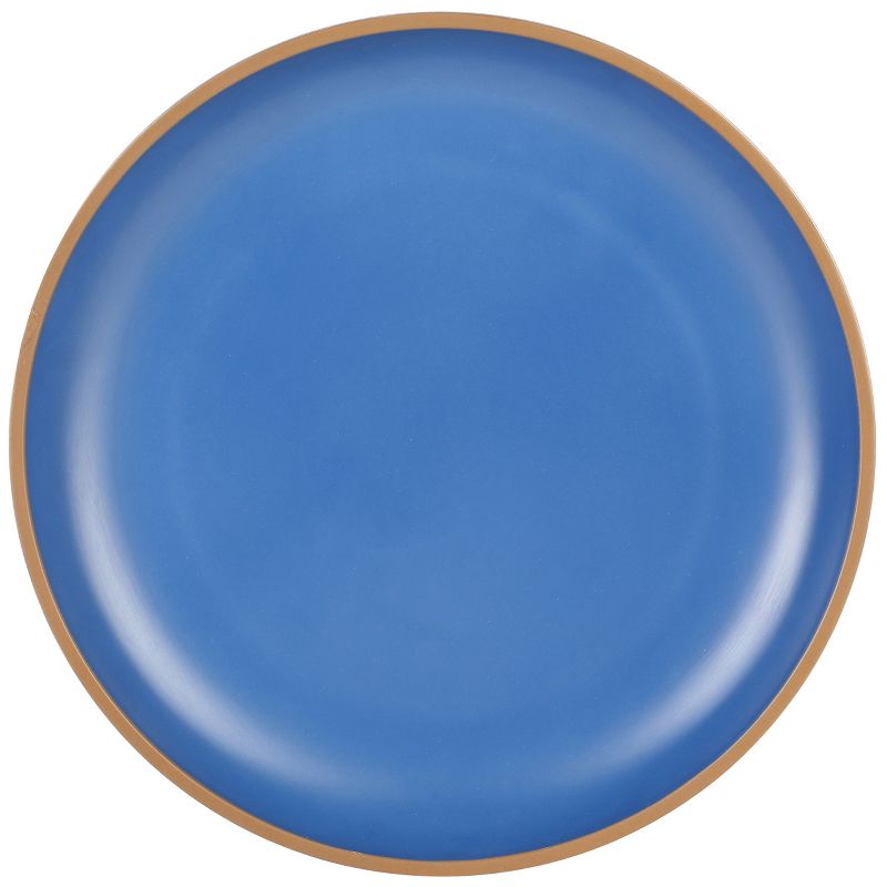 Gibson Home Rockabye 4 Poece 10.7 Inch Melamine Dinner Plate Set In Blue, 3 of 6