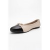 Jens - Beige Toe Cap Leather Ballet Flats (Women) | Forever & Always Shoes - 2 of 4