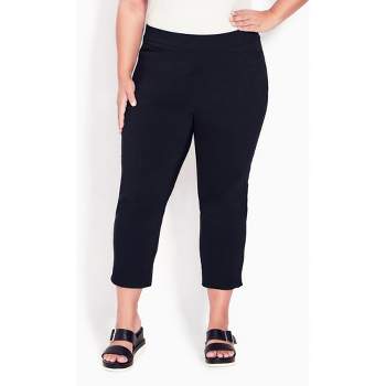 Women's Plus Size Super Stretch Crop Pant - black  | AVENUE