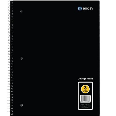 Enday 3-Subject Spiral Notebook Collage Ruled - 120 Sheets
