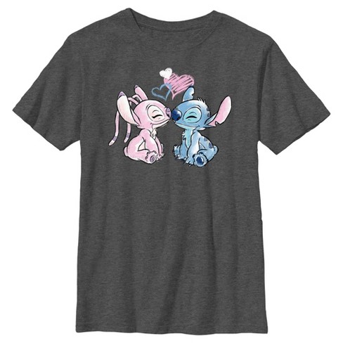 Stitch and angel couple hot sale shirt