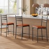 Bar Stools Set of 2/4, Faux Leather Bar Chair with Back, Thick Cushion, Upholstered Counter Height Bar Stools with Footrest for Kitchen Island - 3 of 4