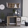 GDFStudio Esme Modern Office Desk and Wall Cabinet Set with 2 Drawers, 1 Door and 1 Open Shelf - 2 of 4