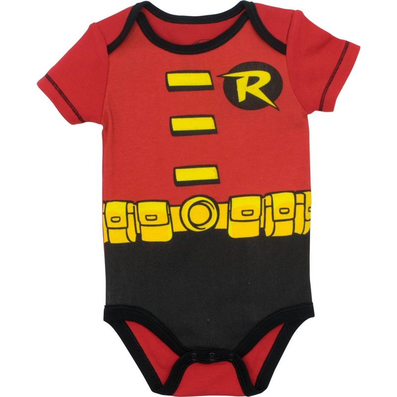 DC Comics Justice League Batman Joker Riddler Newborn Baby Boys 5 Pack Short Sleeve Bodysuits , 3 of 9
