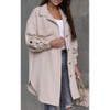 Coolmee Women's Long Trench Coats Single-Breasted Classic Notched Lapel Overcoat Rolled Long Sleeve Slim Outerwear Jackets with Pockets L Apricot - 2 of 4